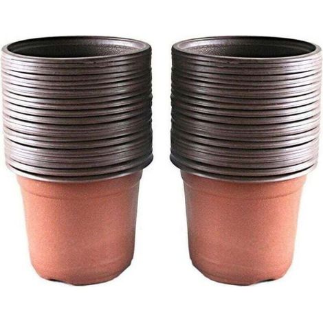Pots de semis en plastique - - Lot de 100 pièces - Diamètre 10 cm - Plastique résistant - Idéal pour semis