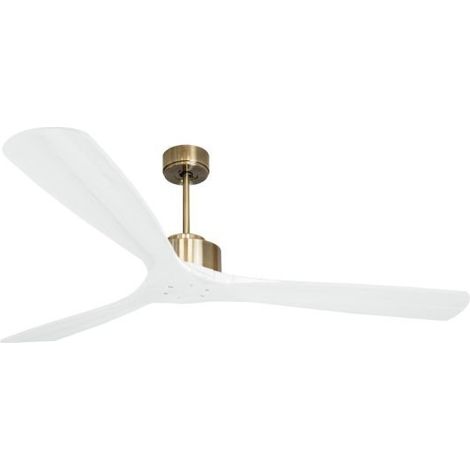 Modulo de KlassFan - Super destratificateur et ventilateur DC 166 cm Laiton pales bois blanc sans Lumière  30 à 60 m²