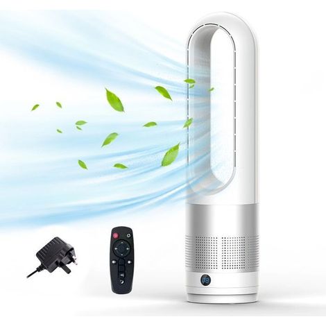 Ventilateur sans pales de 18 pouces, avec télécommande, silencieux à ions négatifs, minuterie de 8 heures, télécommande de 5 mètres