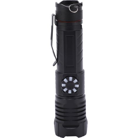 Lampe torche XHP99 puissante, portable, à intensité variable, rechargeable par USB, avec zoom et clip. (1/5)