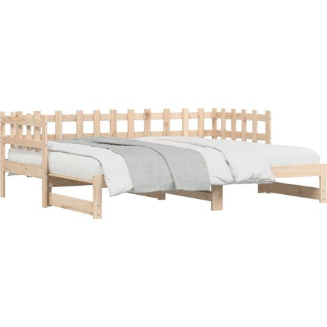Lit coulissant 2x(80x200) cm Bois de pin massif (1/5)