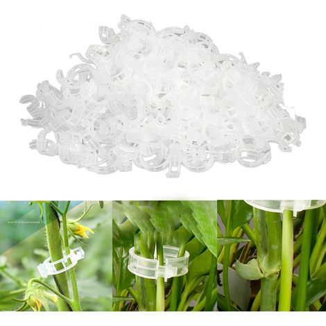 100/200/300 pinces de support pour plantes grimpantes, outils de greffage réutilisables pour la culture verticale (vert/blanc) blanc 300 pièces blanc (1/5)