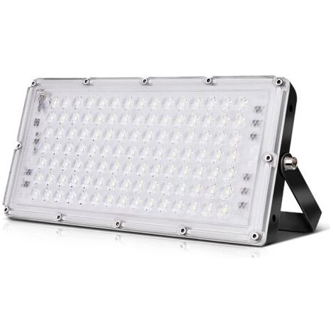 Pair Projecteur LED Extérieur 100w, Projecteur Led Exterieur 10000LM, IP67 Étanche, Blanc Chaud 2800-3200k, Ultra-Mince Lumière, Extérieur De Projecteur Idéal Pour Jardin, Garage [Classe énergétique F (1/5)