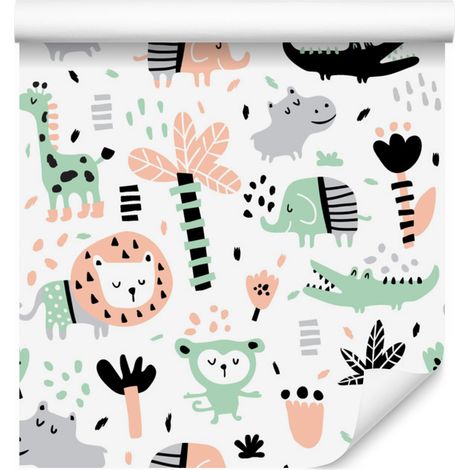 Papier peint Animaux de la jungle pour salon et chambre 50x1000 cm (1/5)