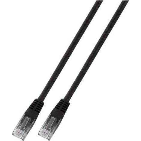 Cable de conexión RJ45 U/UTP categoría 6 PVC CCA negro 0,5 m