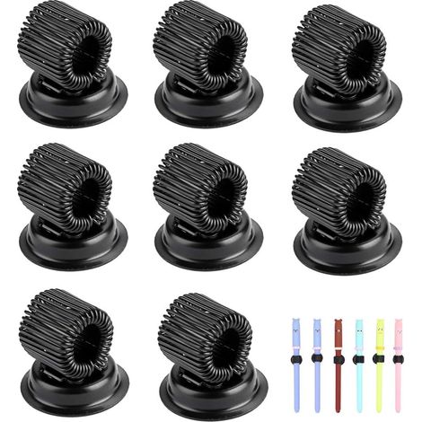 APEX Lot de 8 porte-crayons magnétiques avec boucle à ressort ajustable, clip amovible en acier inoxydable, pour tableau blanc, noir (1/5)