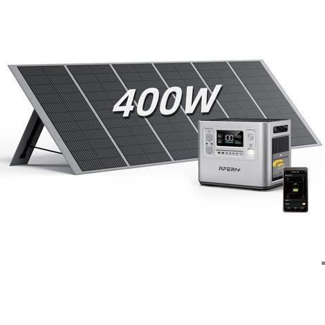 Tragbares Stromaggregat - AFERIY - P210 - Wechselrichter 2400W - Batterie 2048Wh LiFePO4 - Solarpanel 400W