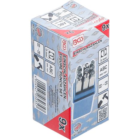 BGS TECHNIC Jeu de chiffres à frapper, 5 mm (1/5)