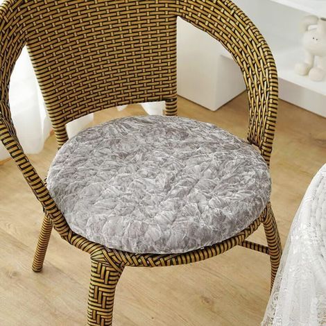Générique Coussin Rond 35x35 CM Gris-A, Velours Galette de Chaise avec Fermeture éclair, Lavables et Antidérapantes, Rond Coussins pour Chaises de Jardin Salle à Manger, Cuisine, Bureau (1/4)