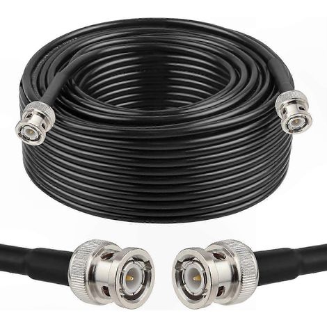 Câble coaxial RG58 30m avec connecteurs BNC mâle, idéal pour test d'antenne, radios CB et caméras de surveillance CCTV, haute performance. (1/5)