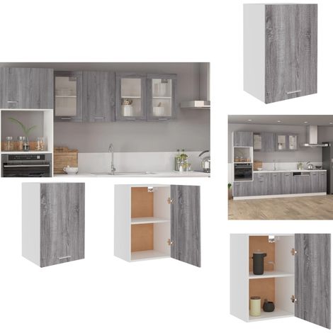 Hängeschrank Grau Sonoma 39,5x31x60 cm Holzwerkstoff - Küchenregal - Aufbewahrungsschrank - Hängeschrank - Grau - Wohnwand (1/5)