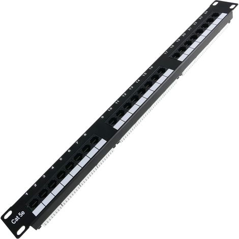 RackMatic - Panneau de brassage 1U 24 RJ45 UTP Cat.5e noir (1/5)