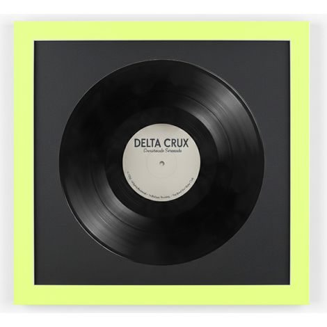 K-Möbel Cadre Vinyle Vert 40x40cm pour Disque Vinyle Bois Massif