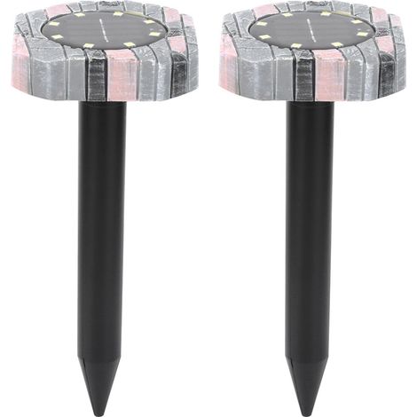 2 pièces répulsif solaire à 8 LED pour souris en extérieur pour jardin, ferme, pelouse, cour (1/5)