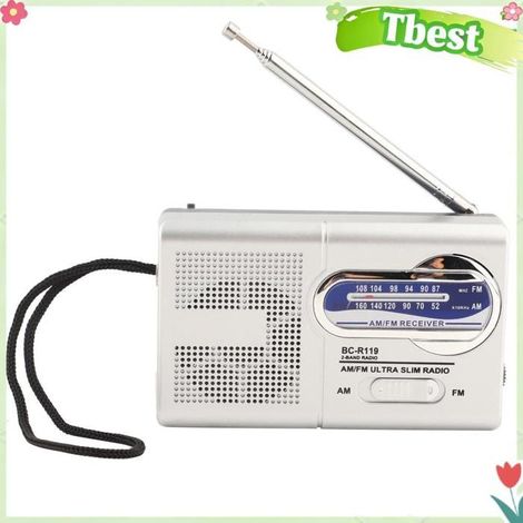 Mini Récepteur de Poche Portable Radio AM FM avec Antenne Rétractable Haut-parleur intégré pour un Son Clair (1/4)