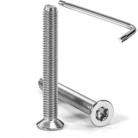 Vis à Tête Fraisée Torx M5 x 40 mm Vis à Six Pans Creux en Acier Inoxydable A2 V2A à Tête Fraisée Métaux avec Clé T25 Filetage Complet 20 Pièces (1/5)