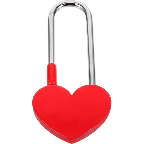 rouge en forme de cœur avec clé 50 mm cadenas décoratif en