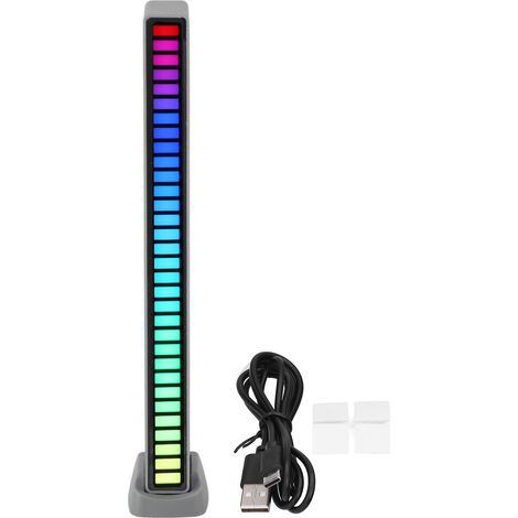 RGB-Lichtleiste mit Sprachsteuerung, USB-Musik-Stimmungslicht für Auto, Zuhause oder Studio, silberfarben (1/5)