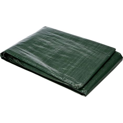 1 Bâche 5x4 m, Polyéthylène tissé enduit, 80 g/m², Coins renforcés œillets métalliques, Piscine Chantier Stockage