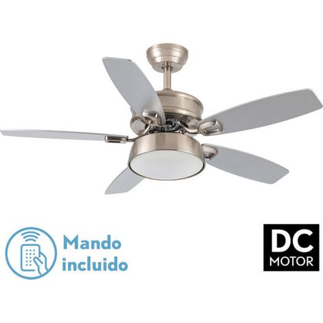 FABRILAMP Ventilatore 30w Dc Braw Nickel 5 Pale Argento/Faggio 6 Vel. 3 Colori 106,7d/Terremoto, Memoria e Timer 2850lm (1/4)