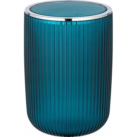 Wenko Agropoli cubo de basura para baño color petróleo 5,5 litros
