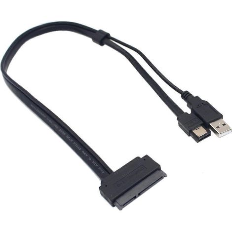 Adaptateur de câble USB alimenté pour disque dur 2,5 pouces SATA 22 broches vers eSATA, optimisé pour SSD et S. (1/4)