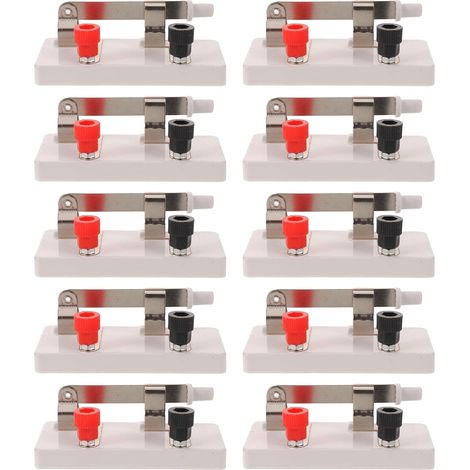 10 Pièces Interrupteur Unipolaire Coque Isolante à Lame Simple en Plastique et Métal Commande Manuelle Marche/arrêt Sûre pour Expérience de Physique en Laboratoire Scolaire (1/5)