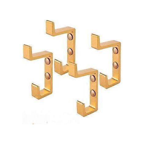 Lot de crochets porte-serviettes muraux renforcés en aluminium spatial double design (1/5)