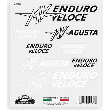 Adesivi per MV Agusta Enduro Veloce – Set 8 Sticker Presagomati, Resistenti ad Acqua e Raggi UV, Made in Italy, Licenza Ufficiale, Foglio 160 x 135 mm (1/5)