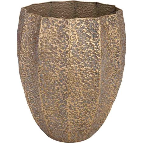 Macetero de metal dorado 40x39x51h cm