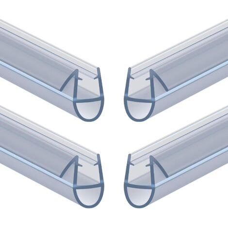 Joint de Douche pour Paroi en Verre, 30CM 4PCS Barrière de Douche, Joint Porte Douche pour Vitre 4-6mm, Joint d'Étanchéité Cabine Douche Barrière Pliable, PVC Extra-épais (Transparent) (1/5)