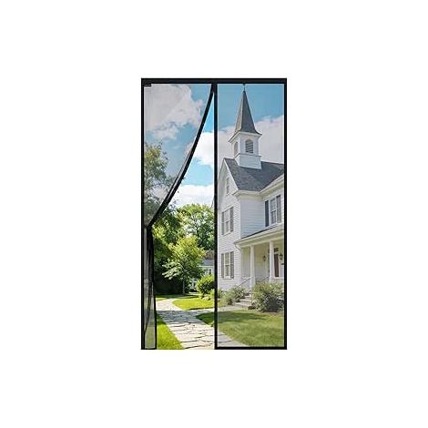 Rideau moustiquaire magnétique porte-fenêtre 120×210 cm – Maille ultra fine, fermeture aimantée, sans perçage (1/5)