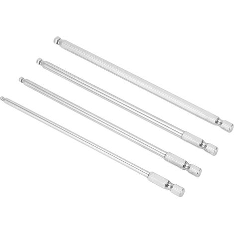 Satz mit 4 S2-Sechskantbits, 1/4 Zoll magnetischer Schaft, metrischer Kugelkopf, 150 mm, Sechskantschrauben, Schraubendreherzubehör. (1/5)