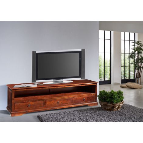 OXFORD 439 Mobile TV in legno di acacia - laccato / nougat 176x53x50