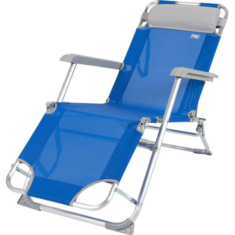 AKTIVE Tumbona reclinable Azul 153 x 33 x 47 cm (1/5)