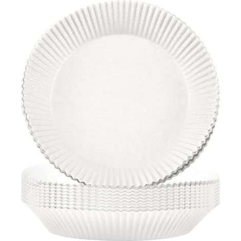 100 feuilles de papier jetables pour panier à air chaud, résistantes à la chaleur jusqu'à 220 °C, antiadhésives, pour friteuse. (1/5)