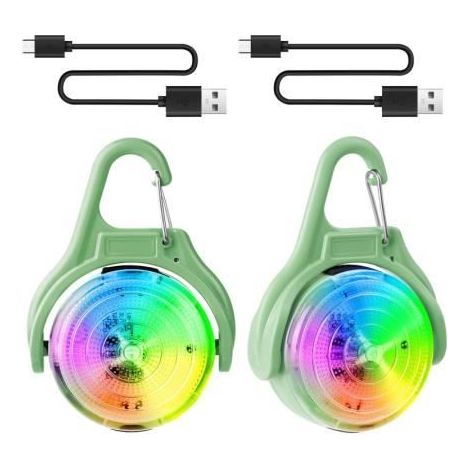 Lampe de Sécurité LED - Non spécifié - Lot de 2 - Rechargeable USB - Étanche IPX68 - 4 Modes Clignotants (1/4)