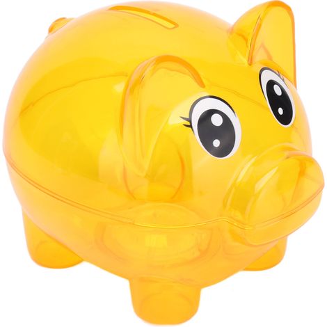 Transparente Plastik-Spardose in Form eines Schweins, Comic-Design, kleine Größe für Kinder, Münzbehälter. (1/5)