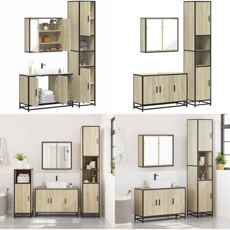 vidaXL Ensemble de meubles de salle de bain 3 pcs chêne sonoma (1/5)