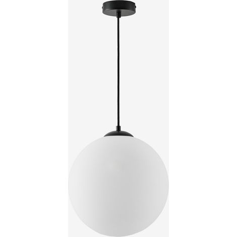 SKLUM Deckenleuchte aus Eisen mit Uvol-Glaskugel Schwarz Ø30 cm