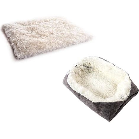 Lit pour Chat Chien, Double Usage Panier pour Chat Coussin pour Chien Doux Chaud Nid Chiot Panier Chat Moelleux (1/4)