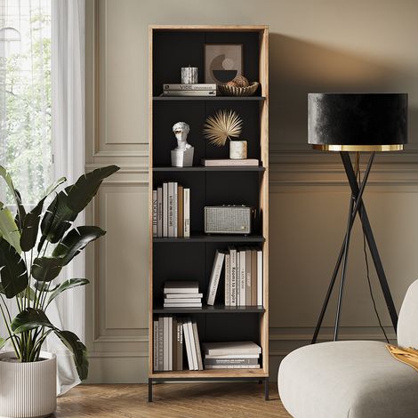 Libreria Eliza, Quercia vichinga, 60 x 180 cm con 5 scomparti, Vicco
