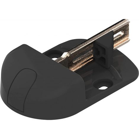 Store Menuiserie – Sabot automatique composite noir – Butée réglable 20mm – Compatible portails battants – Installation béton avec cale ajustable