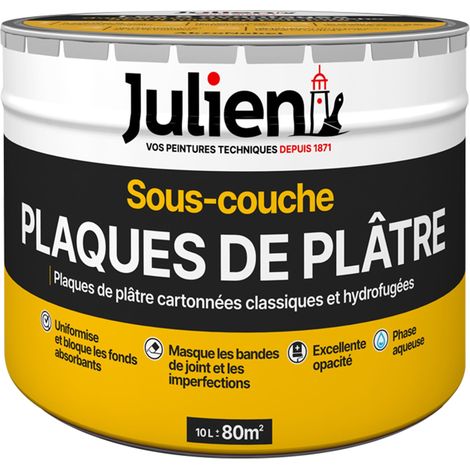 Sous-Couche Pour Plaques De Plâtre Cartonnées - aspect Mat Blanc 10L - Julien