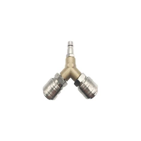 Distributeur d'air comprimé avec interrupteur, tout en laiton inoxydable, équipé de deux raccords filetés 1/4 pouce, pour systèmes d'air comprimé,
