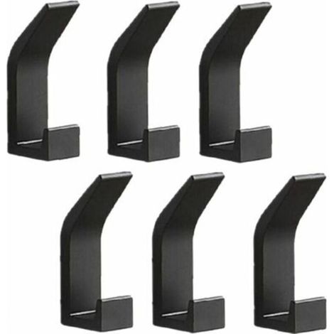 6er-Set Wandhaken, Handtuchhalter, Türhaken, kein Bohren erforderlich, Aluminiumhaken, selbstklebende Wandgarderobe, schwarz