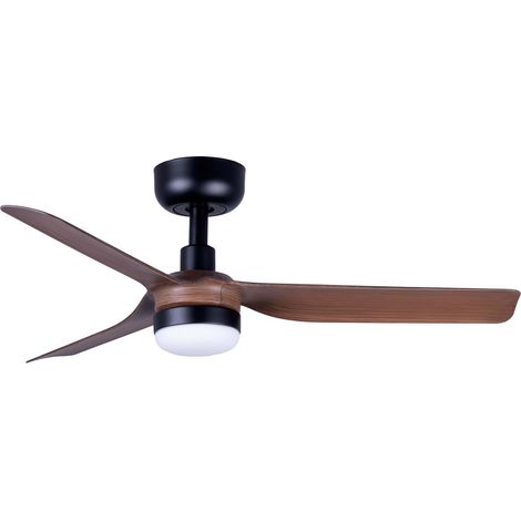 Faro Mini Ventilateur de plafond Mini Punt 90 cm à LED, noir mat, pales en érable, température de couleur constante (1/2)