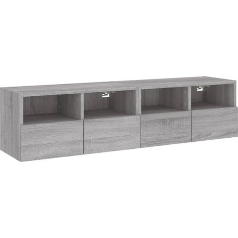 Mobili TV da parete scaffale multimediale credenza TV sala da pranzo soggiorno camera da letto 2 pezzi sonoma 60 x 30 x 30 cm legno ingegnerizzato grigio 020029031