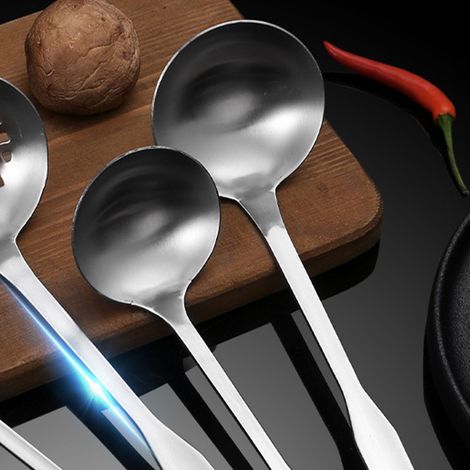 Louche multifonction en acier inoxydable pour fondue chinoise, louche à soupe, passoire à soupe, passoire filtrante épaisse pour la maison, vaisselle pratique. (1/5)
