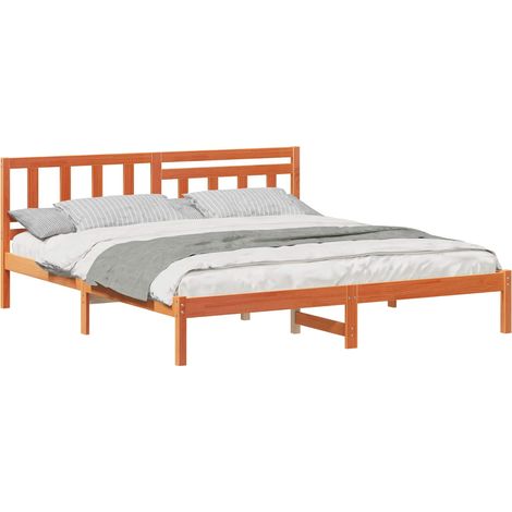 Maison Exclusive - Bettrahmen Wachsbraun 180 x 200 cm Massives Ki